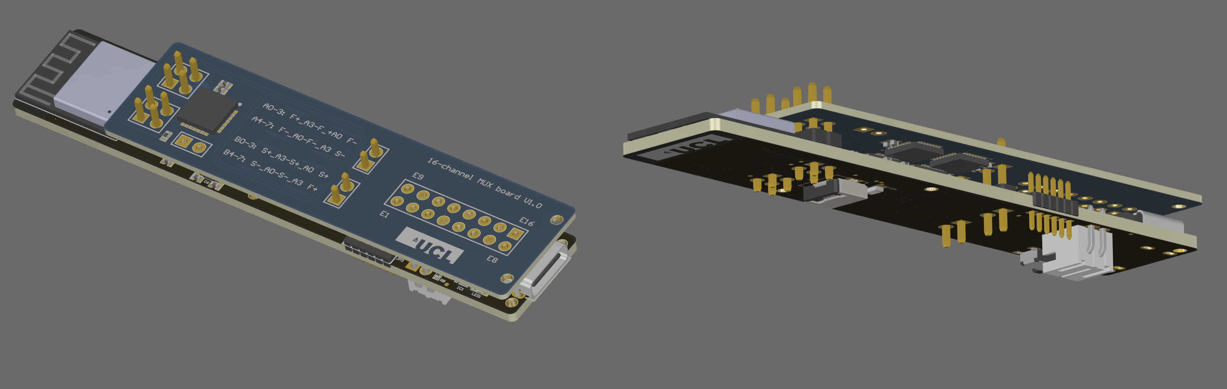 BINH v2 PCB - 16-channel multiplexed measurement system